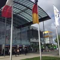 Punt d'accés a un dels pavellons de la Fira IFAT celebrada a Munich